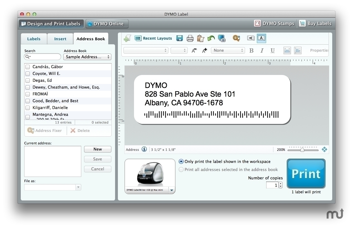 mac program for printing labels